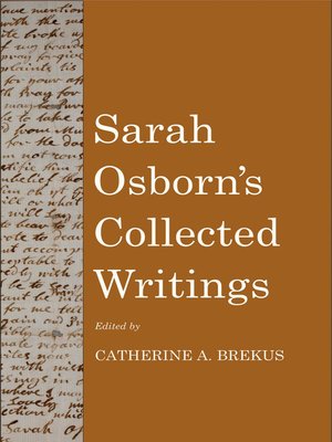cover image of Sarah Osborn's Collected Writings